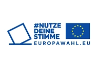 Grafik mit einer Europaflagge und einer Hand, die einen Zettel in eine Box wirft. © Europäische Union